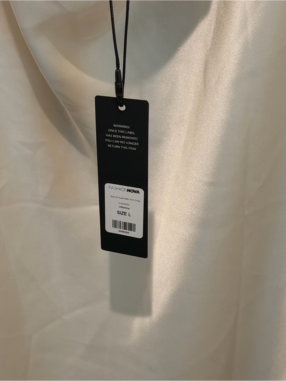 Fashion Nova Satin Going Out Dress Cream Size L - Picture 5 of 9
